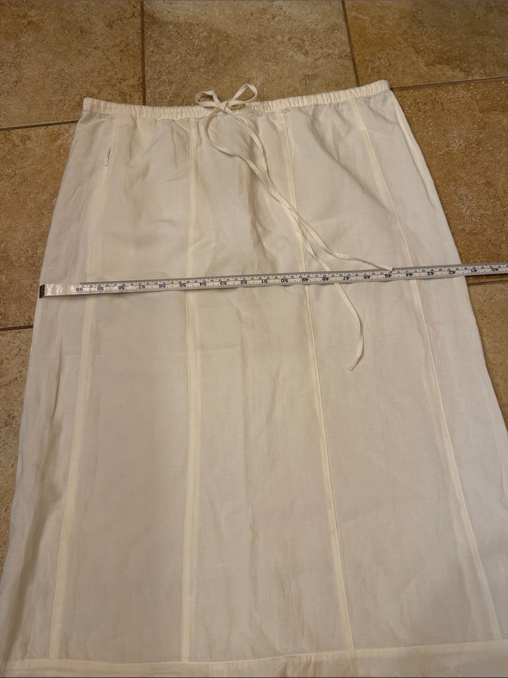 The North Face Women's White Ruffled-Hem Lace Detail Midi Skirt Linen Blend M - Picture 12 of 13